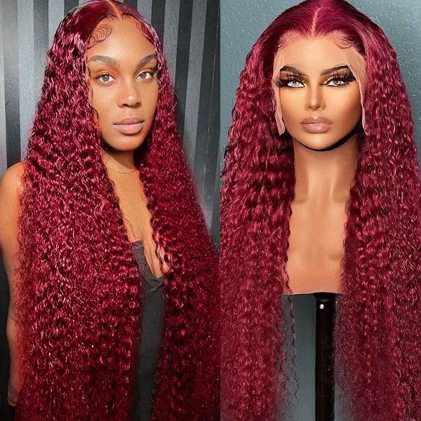 99J Burgundy Deep Wave Wig