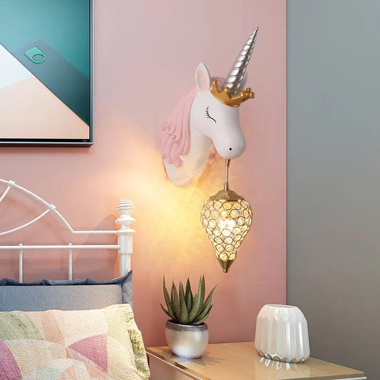 Unicorn Cartoon LED Night Light for Kids Bedroom - Cute Wall Lamp for Nursery, Girls Room Decor - Perfect for Bedtime, Reading & Nighttime Comfort