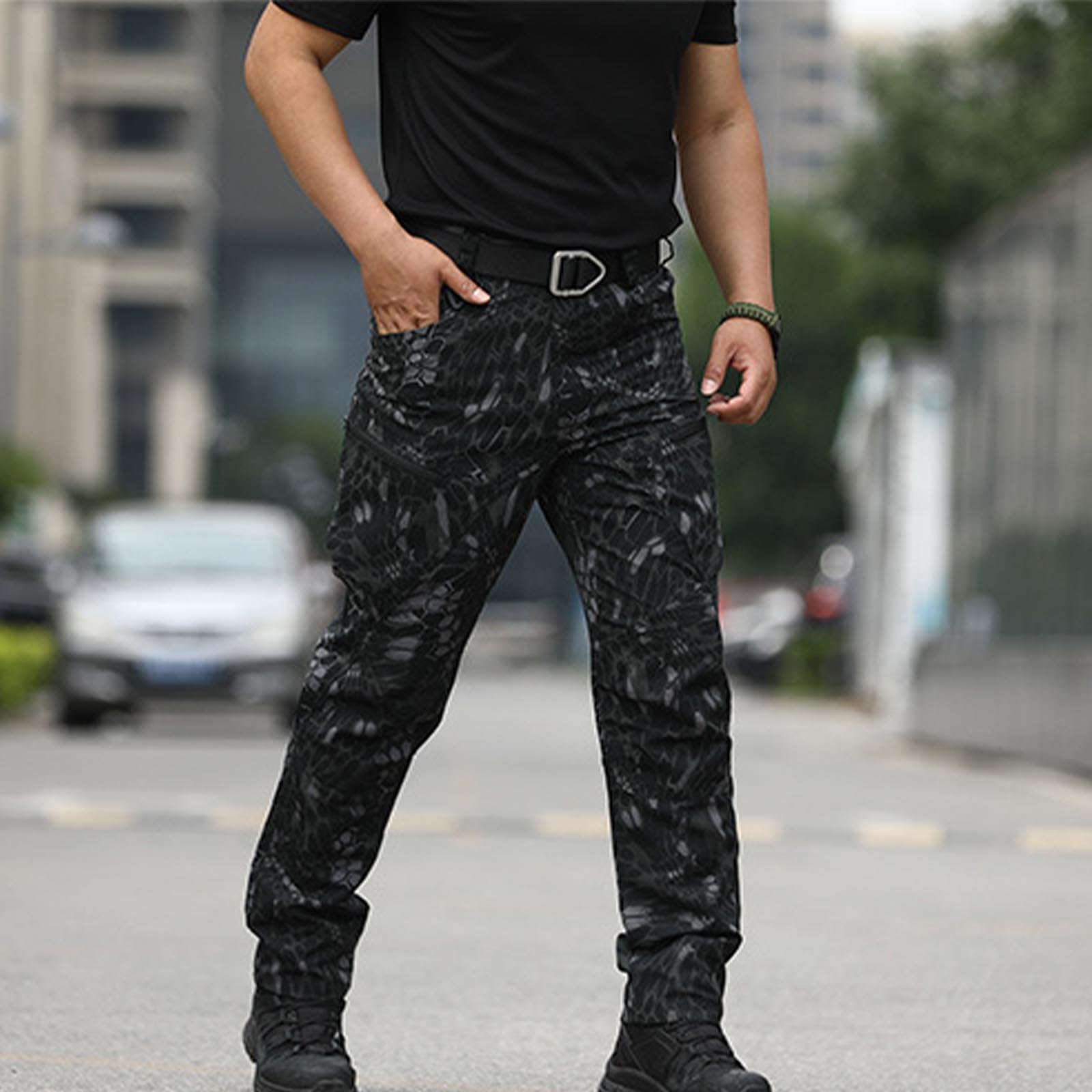 SDYCUI Men's Camo Tactical Pants - Water Resistant Ripstop Cargo Pants for Hiking, Work & Outdoor Activities with Multiple Pockets | Durable Military Style Pants for Hunting, Camping & Tactical Use
