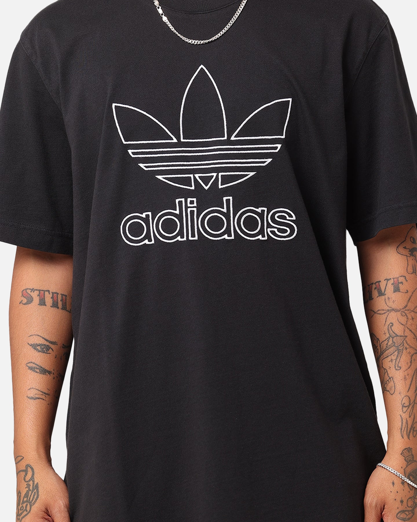 Adidas Originals Outline Trefoil Logo T-Shirt for Men - Black Cotton Casual Tee | Gym, Streetwear & Everyday Wear