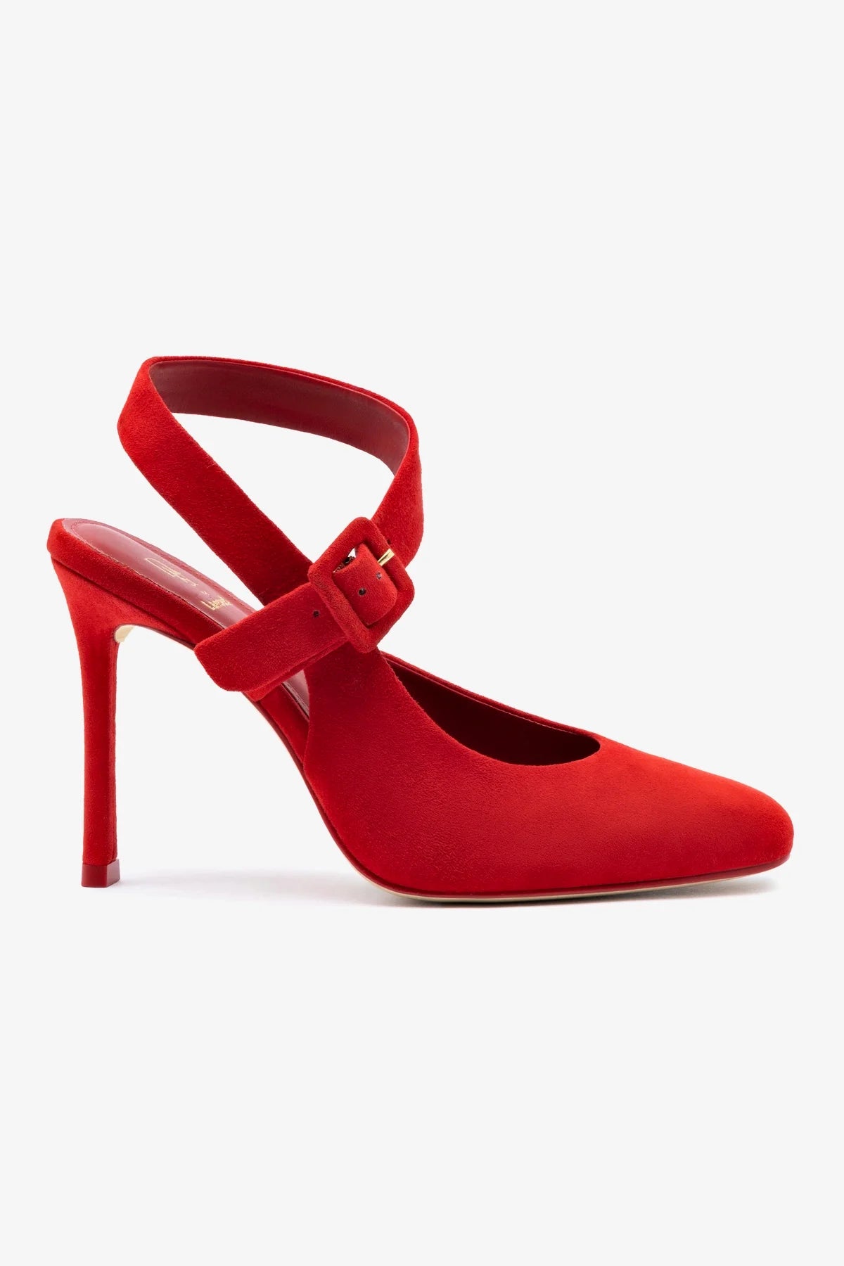 Deena By Larroudé Red Suede Pumps - Women's Fashion High Heels for Work, Party & Special Occasions