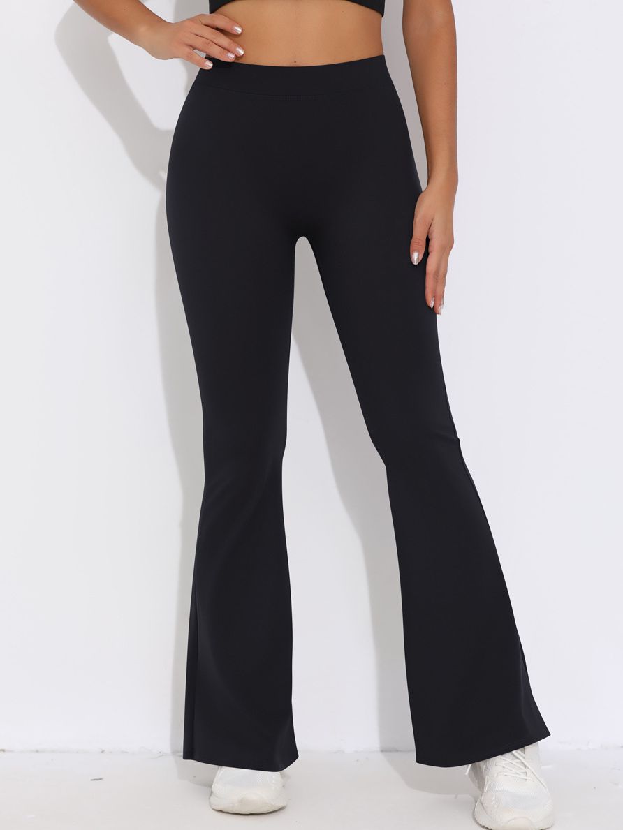ZASUWA Women's V-Shaped Waist Scrunch Butt Lifting High Waisted Yoga Leggings - Quick Dry Flare Leg Workout Pants for Gym, Running & Casual Wear