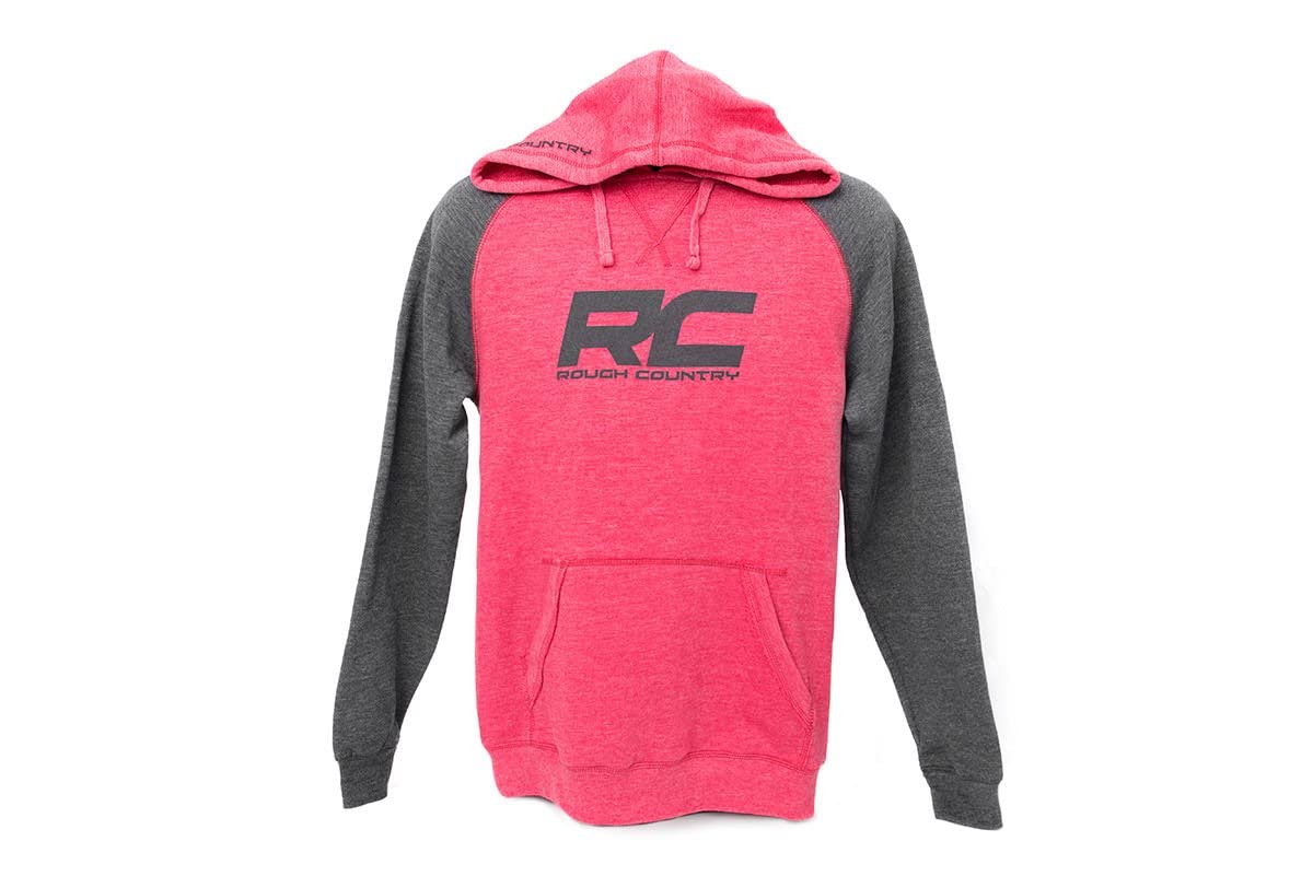 Rough Country Hoodie with Built-in Heater - Red & Gray 2XL (840832X) | Winter Wear for Outdoor Activities, Hunting, and Camping