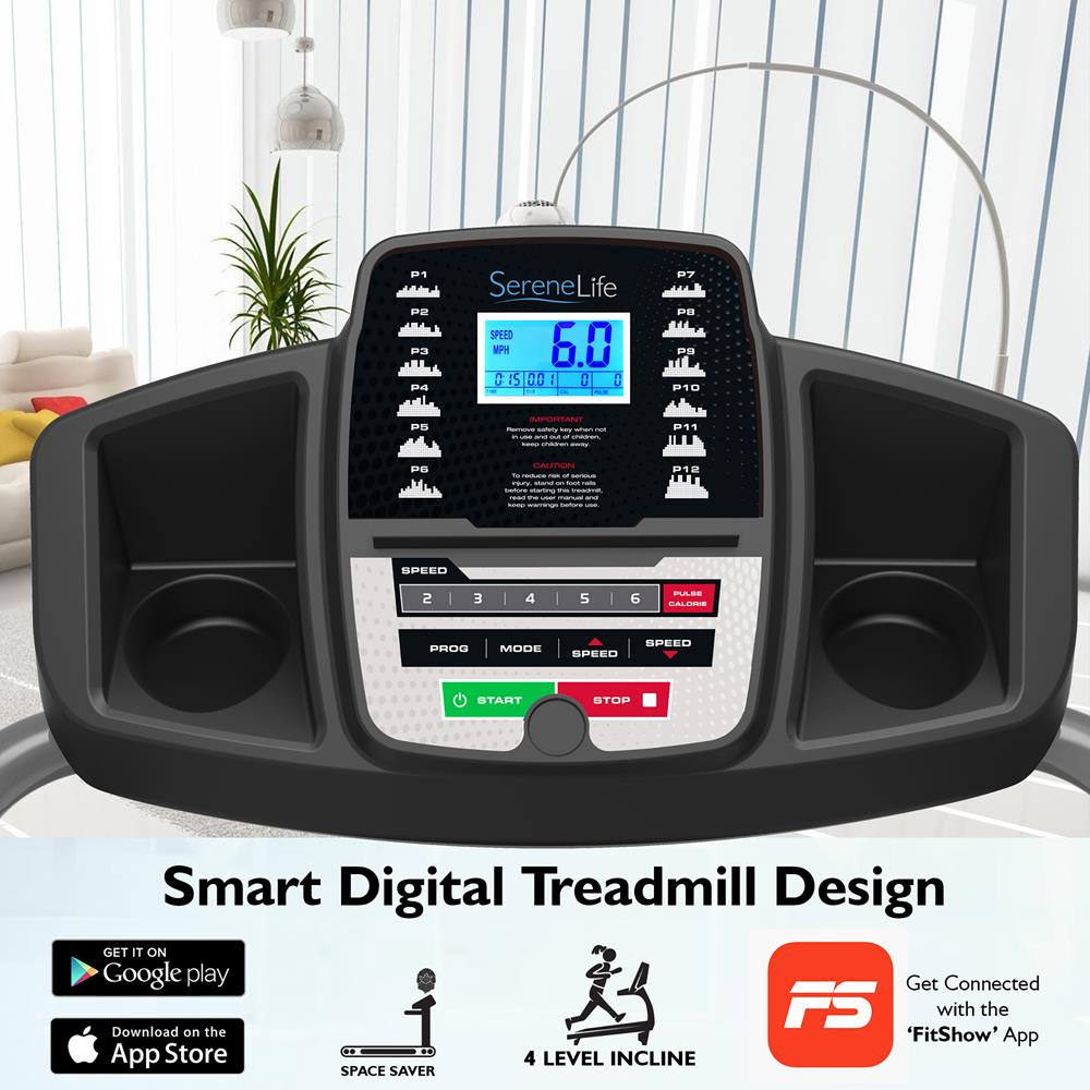 Smart Treadmill for Home Fitness - Foldable Electric Running Machine with Bluetooth & App Connectivity - Perfect for Cardio Workouts, Weight Loss & Small Space Home Gyms