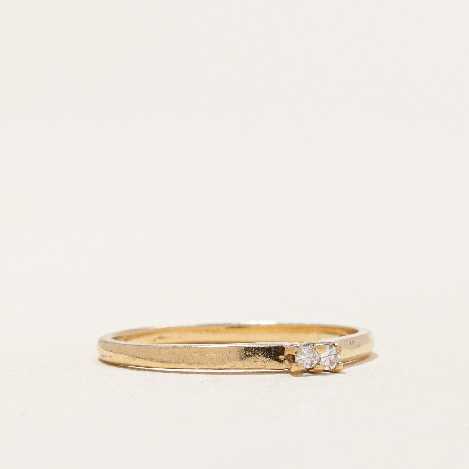 0.02ctw Two Stone Diamond Wedding Band Ring - Size 6.25 | Elegant & Durable for Engagement, Anniversary & Everyday Wear