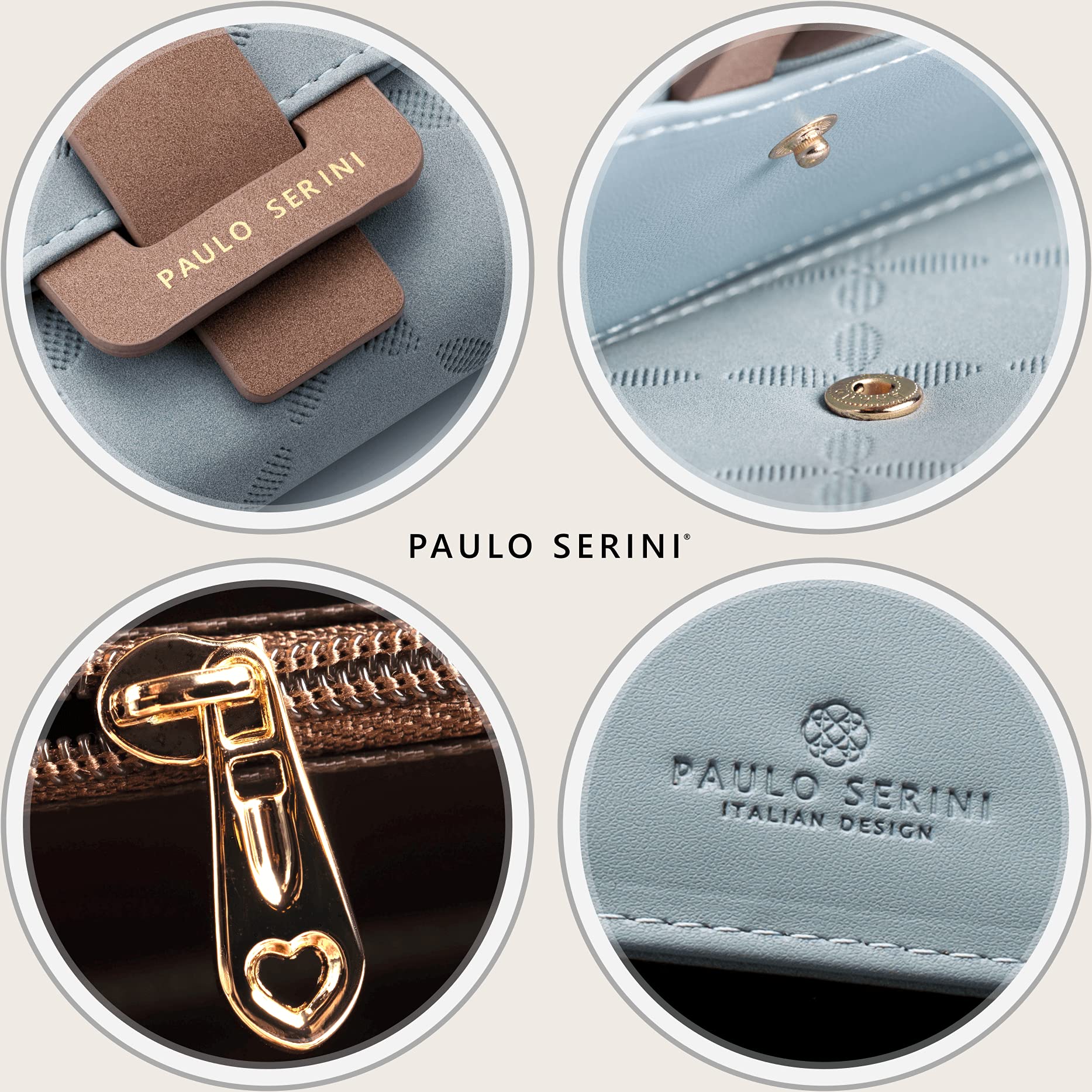 PAULO SERINI® Women's Vegan Leather Wallet with Coin Purse & Card Holder - Slim RFID Blocking Wristlet Clutch for 9 Cards - Perfect Birthday Gift for Her (9 Color Options) | Everyday Use, Travel & Special Occasions