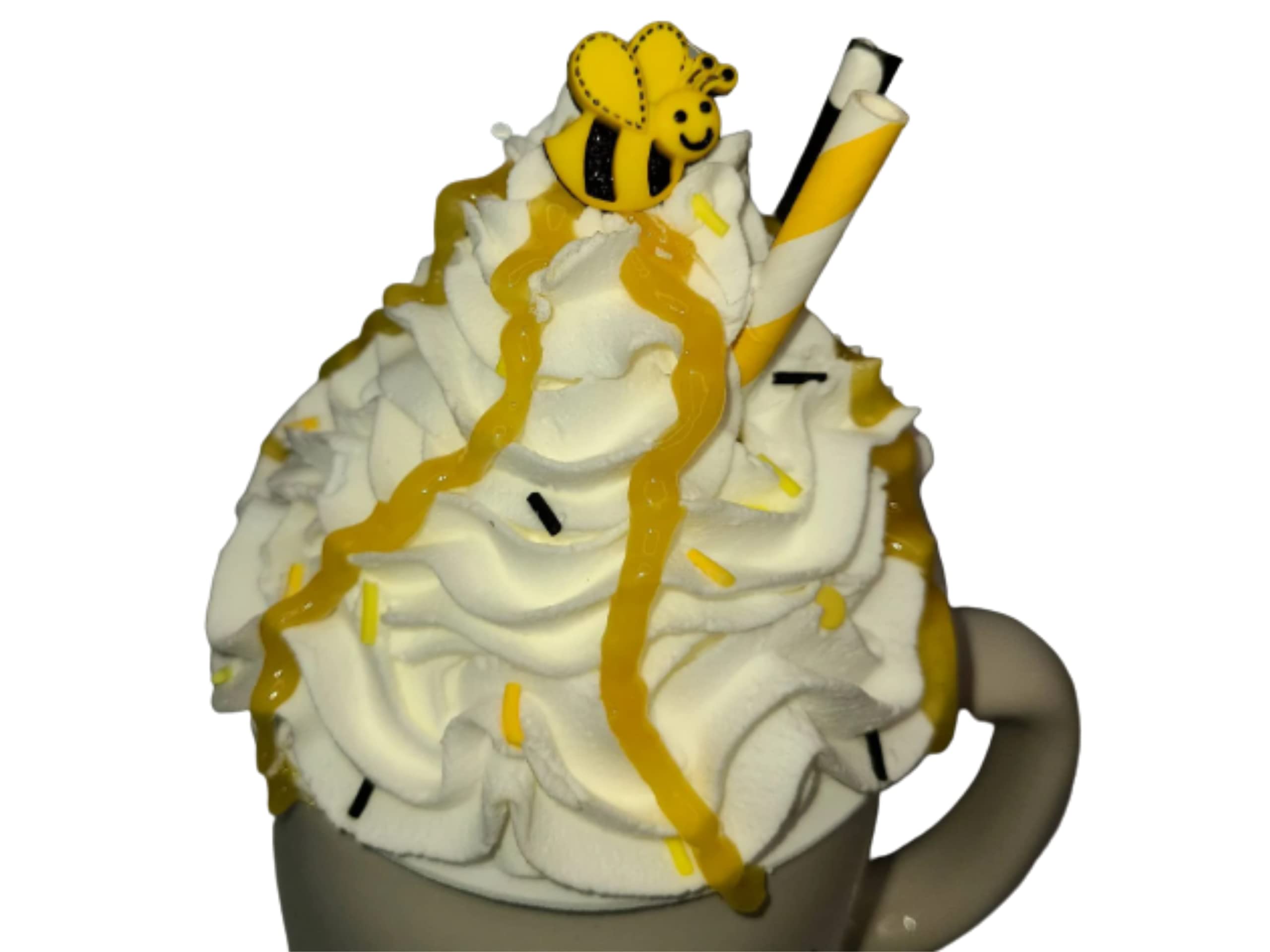 Honey Bee Mug Topper - Rustic Farmhouse Decor for Coffee Cups, Tiered Tray Accent, Bumblebee Kitchen Decoration | Perfect for Farmhouse Style Kitchens, Coffee Bars, and Honey-Themed Parties