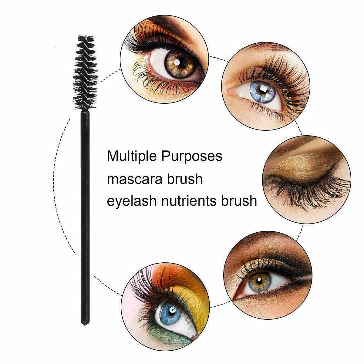 100 Disposable Mascara Wands Bulk - Eyelash & Eyebrow Spoolie Brushes for Lash Extensions, Makeup Application (Blue) - Perfect for Salons, DIY Beauty & Professional Makeup Artists