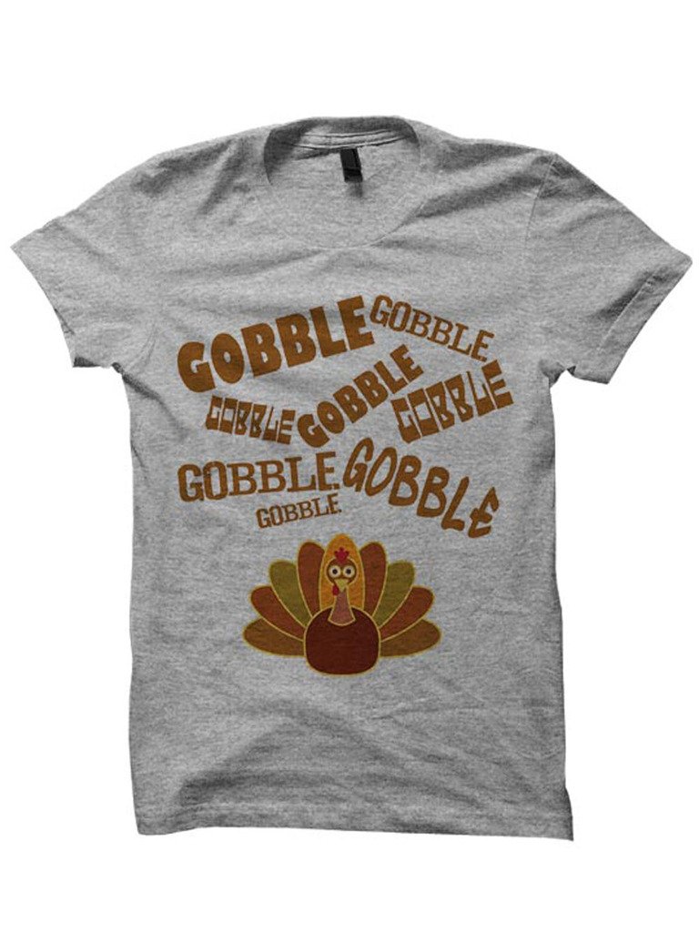Celebrity Cotton Thanksgiving T-Shirt for Men - Funny 'Gobble Gobble' Design - Perfect for Thanksgiving Parties, Family Gatherings & Holiday Events