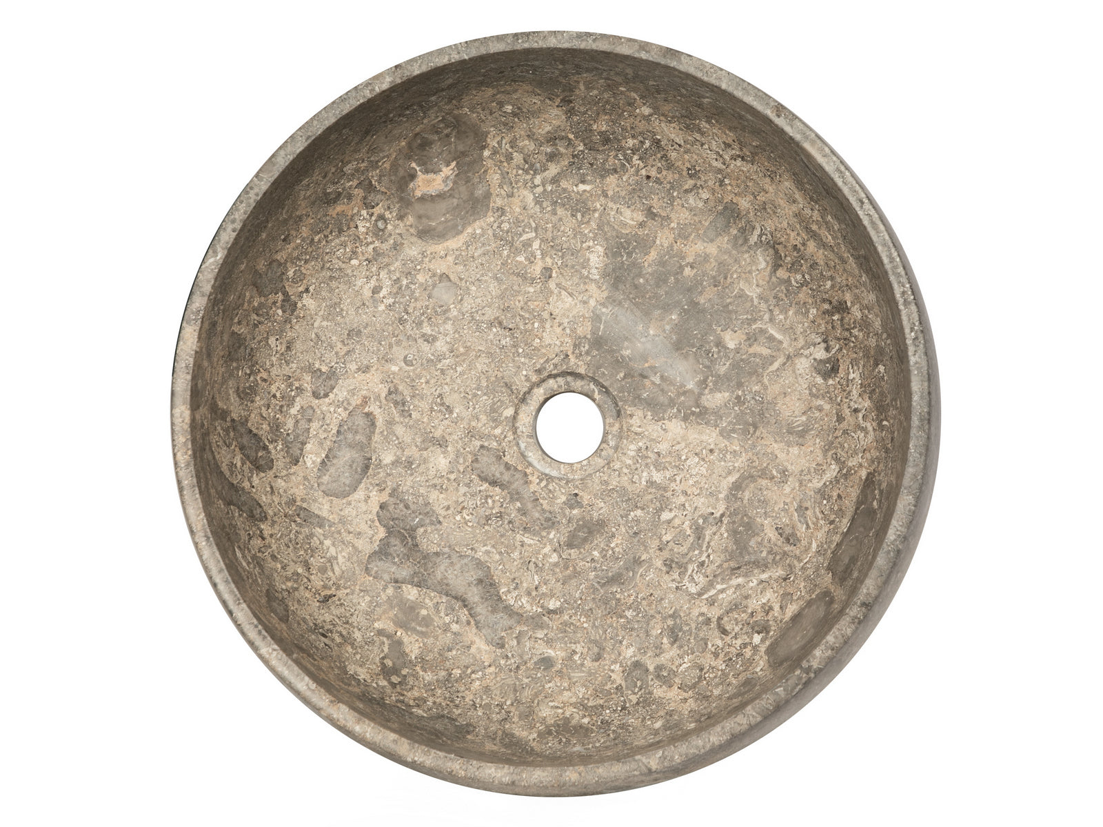 Gray Marble Round Vessel Sink - Modern Bathroom Vanity Top for Contemporary Homes, Perfect for Powder Rooms & Master Baths
