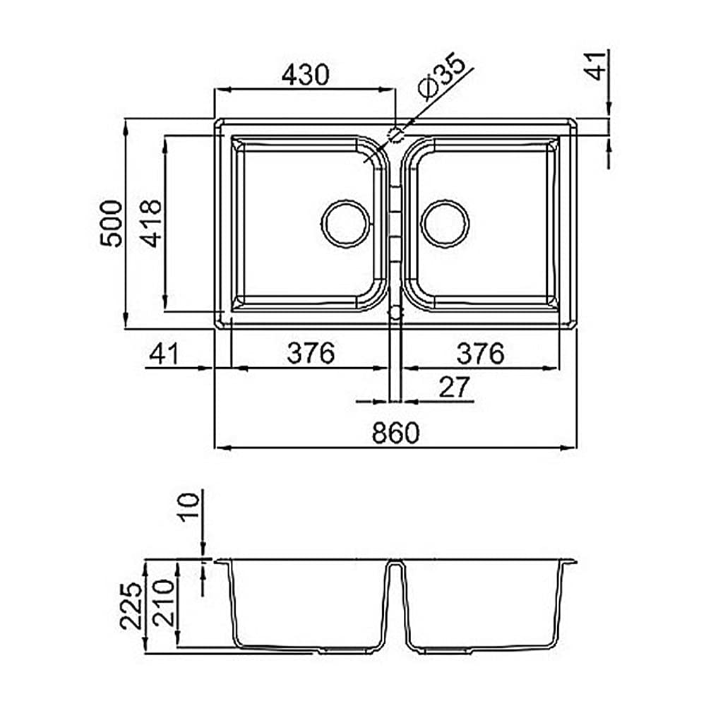 Quareco 86x50 Inch White Granite Kitchen Sink with Single Lever Pull-Out Faucet - Model 862 | Perfect for Modern Kitchens, Food Prep & Dishwashing