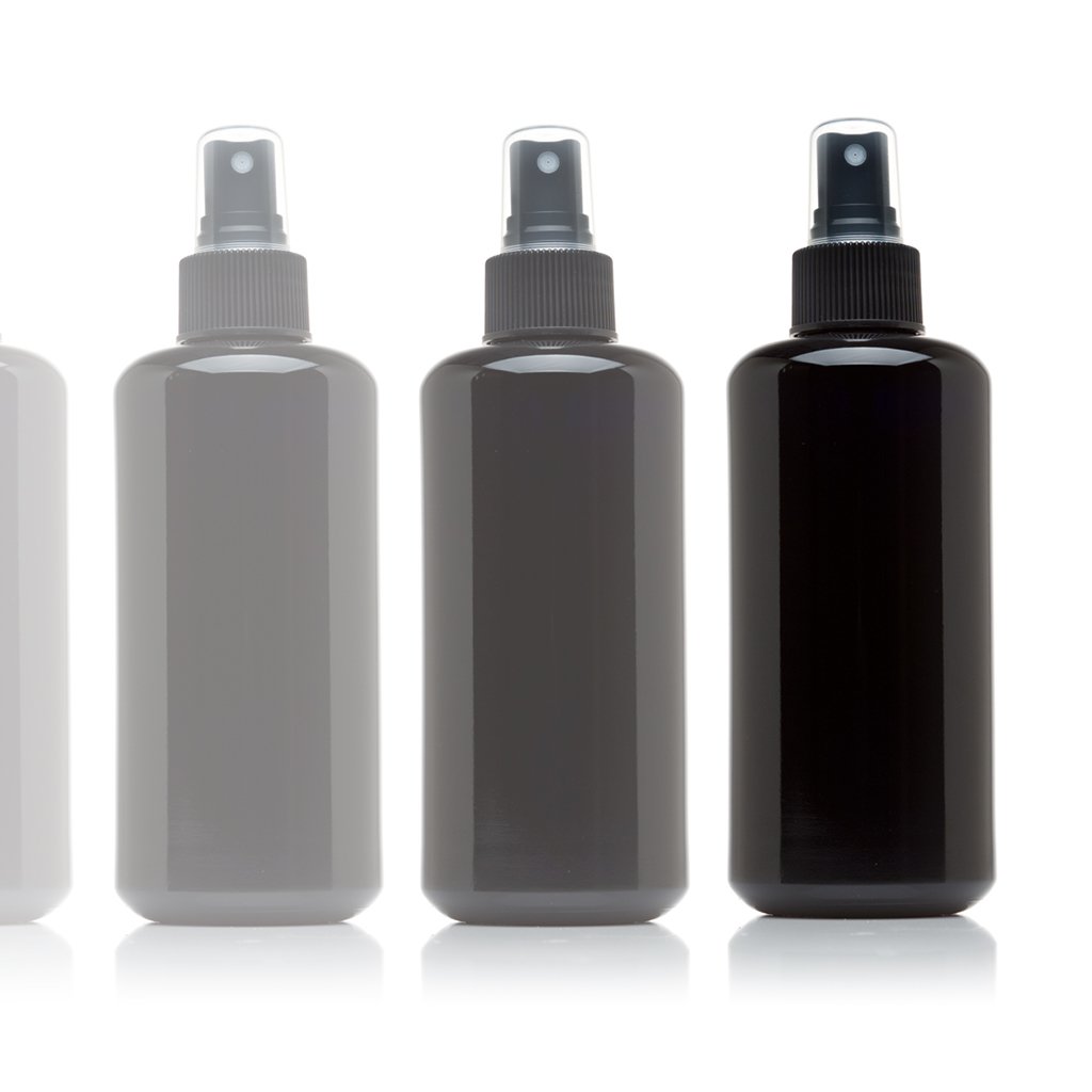 Infinity Jars 200ml (6.7oz) Black UV Glass Fine Mist Spray Bottles - 10-Pack Refillable Containers for Cleaning Products, DIY Perfume, Room Sprays, Bath & Hair Care | Perfect for Home, Salon & Travel Use