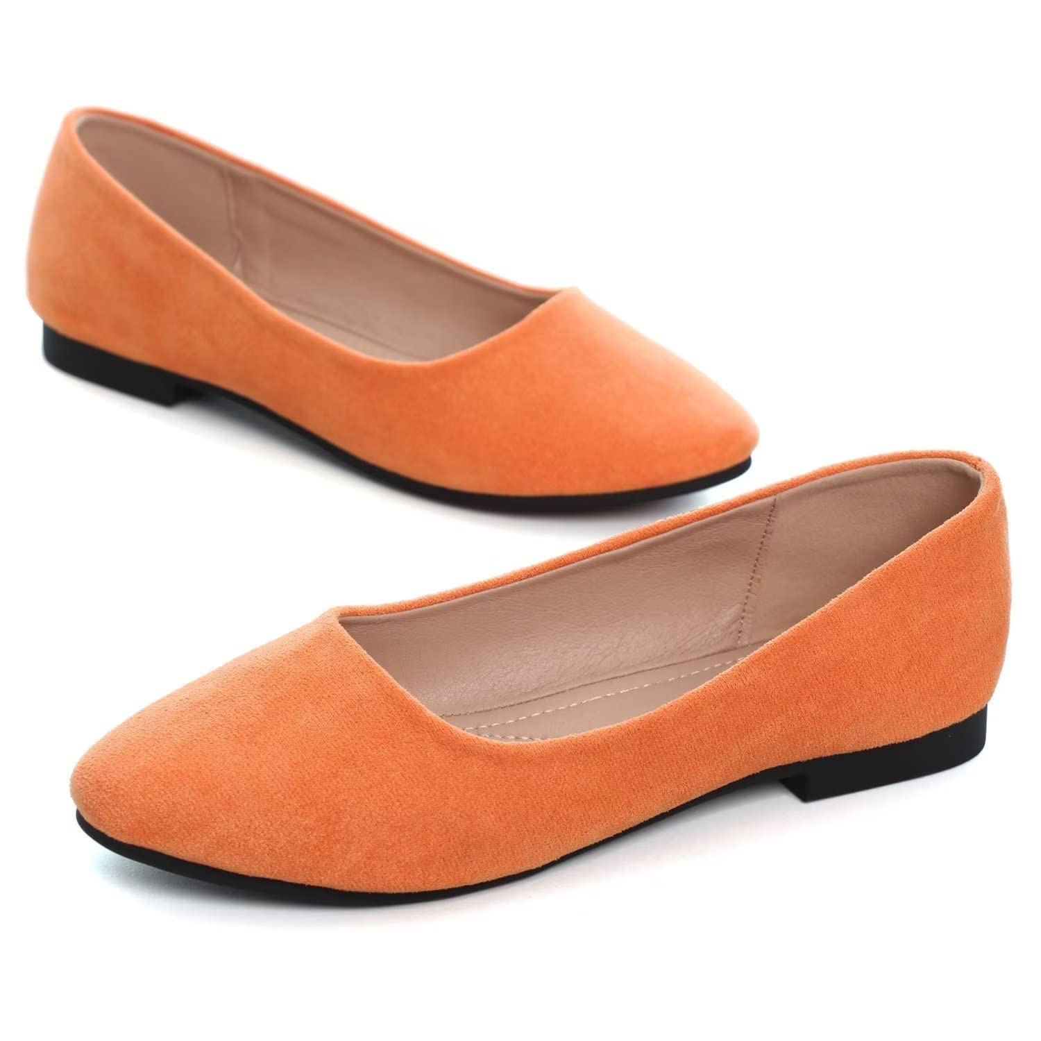 Women's Classic Pointy Toe Slip-On Ballet Flats - Comfortable Solid Color Casual Shoes for Work, Office & Everyday Wear