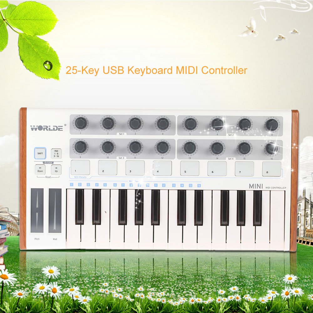 Ultra-Portable 25-Key USB MIDI Controller - Compact Drum Pad & Keyboard for Music Production, Live Performance & Studio Recording | Perfect for DJs, Producers & Musicians On-The-Go