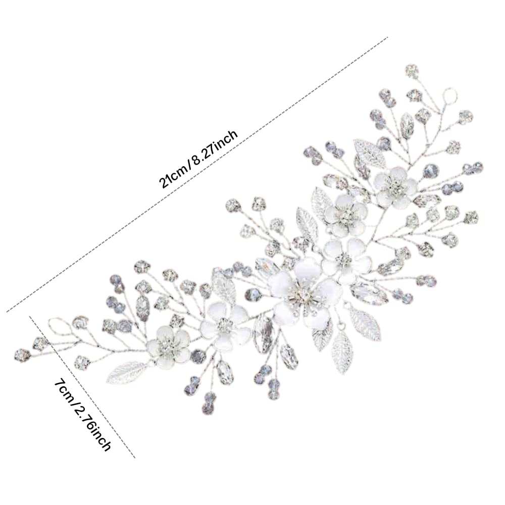 ISLHJDD Crystal Flower Wedding Hair Vine - Elegant Bridal Hair Clip, Prom Hair Accessories & Headband for Women & Girls - Perfect for Weddings, Proms & Special Occasions