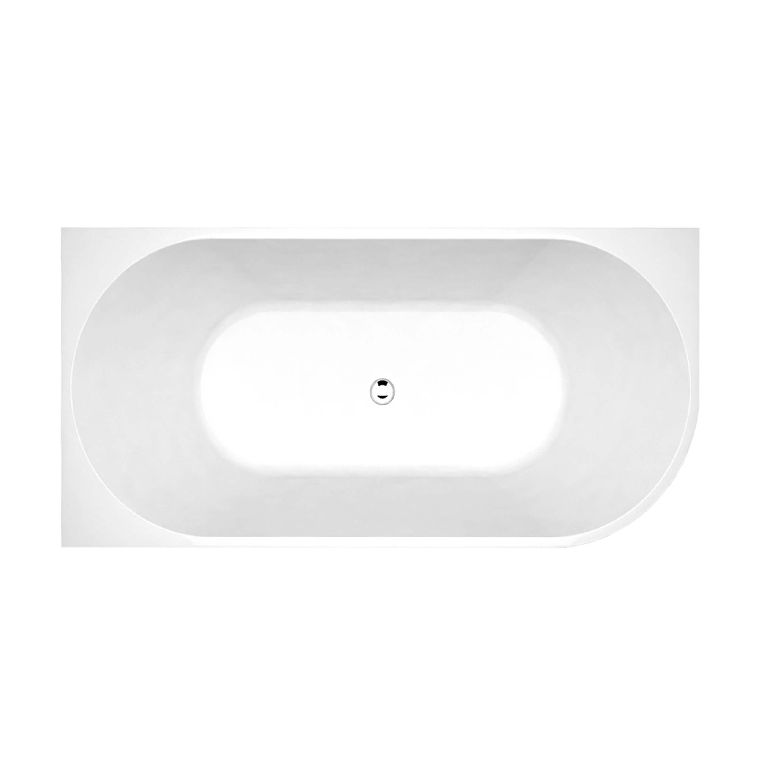 Left Corner Bathtub 1500mm Gloss White - Space-Saving Freestanding Soaking Tub for Small Bathrooms & Modern Homes