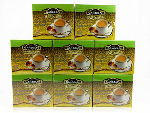 Premium Gano Excel Tongkat Ali Ginseng Coffee - 8 Boxes Pack for Energy Boost & Vitality - Perfect for Morning Focus, Workout Performance, and Daily Wellness