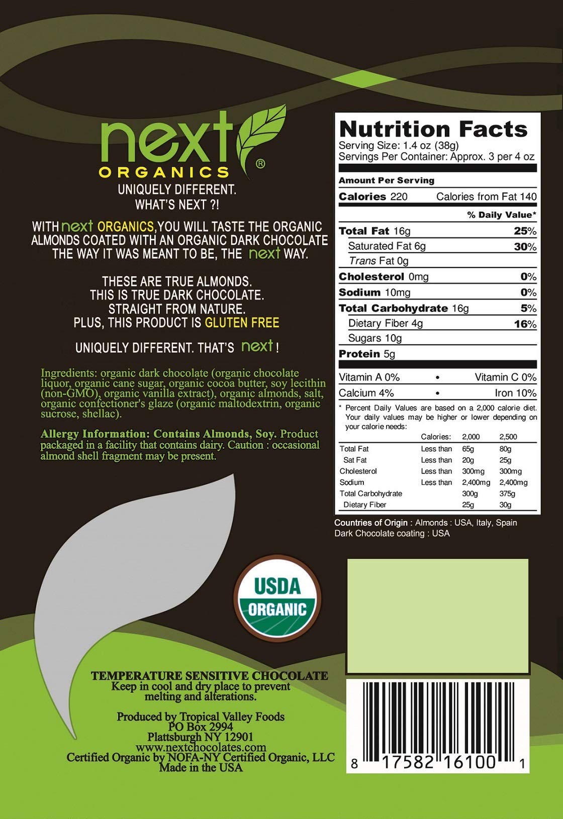Organic Dark Chocolate Covered Nuts Variety Pack - Almonds & Cashews (4 oz, Pack of 4) | Healthy Snacks for Office, Gifts & Parties | Gluten-Free Vegan Treats
