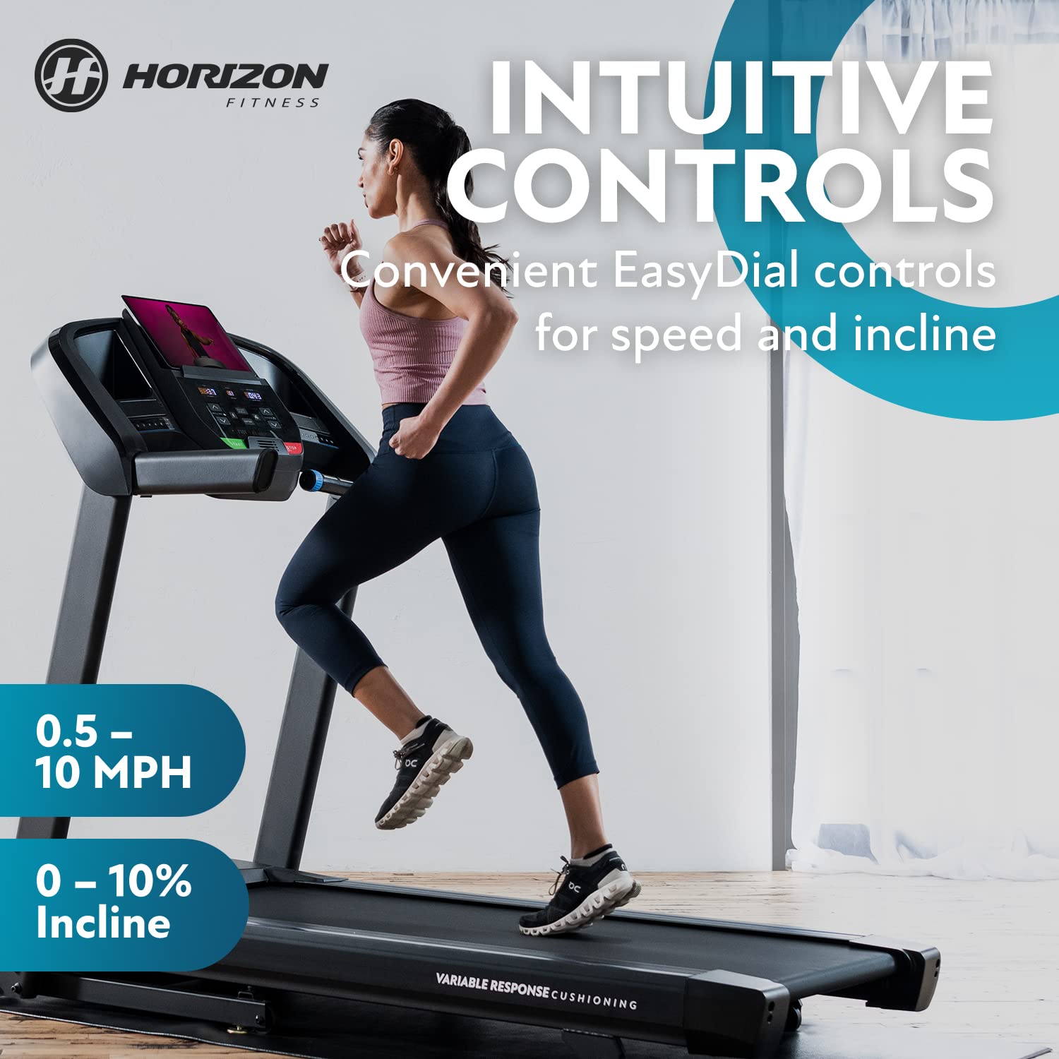 Horizon Fitness Folding Treadmill - Compact Home Gym Equipment for Running & Walking | Perfect for Small Spaces & Apartment Workouts