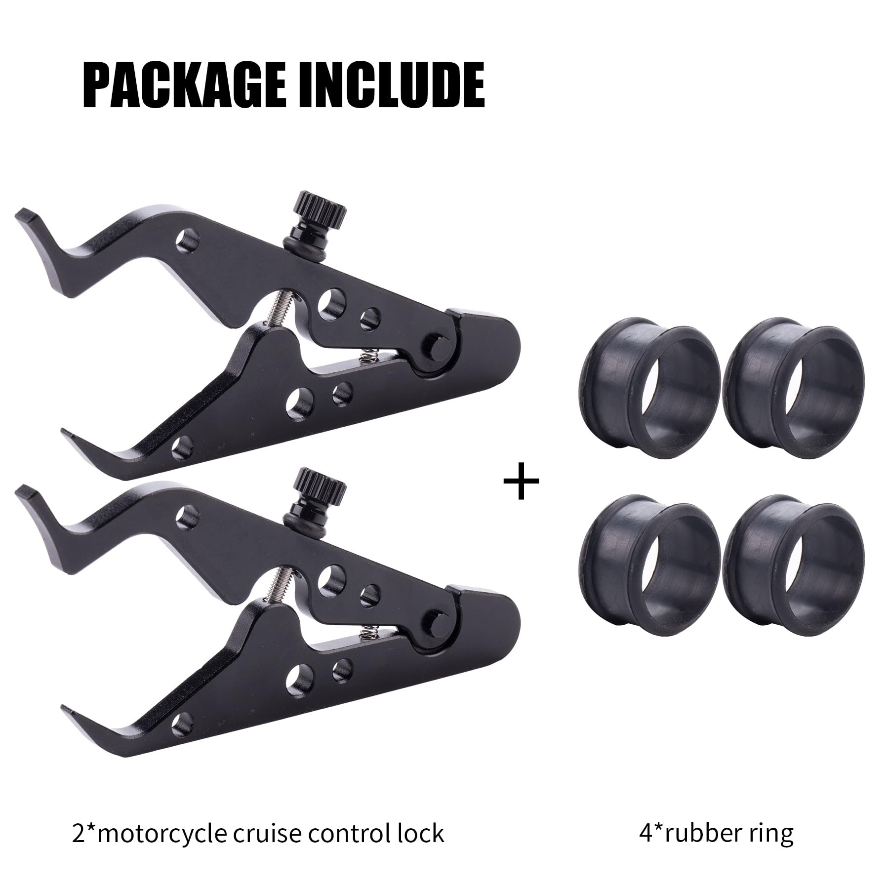 Universal Motorcycle Cruise Control & Throttle Lock - Lightweight Grip Clamp with Silicone Ring for ATV & Bike Rides