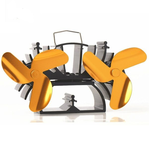 Dual Motor 6 Blade Stove Fan VDSF636B - Efficient Heat Circulation for Wood Burning Stoves & Fireplaces - Perfect for Home Heating & Energy Savings