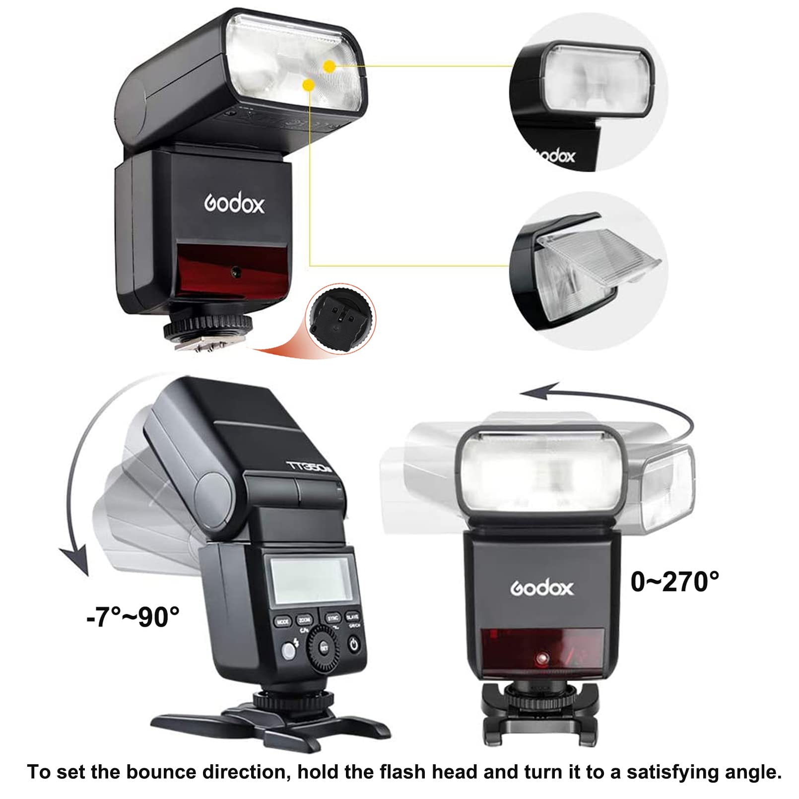 Godox TT350O Mini TTL 2.4G Wireless Flash for Olympus & Panasonic Cameras | GN36 HSS Speedlite up to 1/8000s | Compact Camera Flash for Travel & Portrait Photography