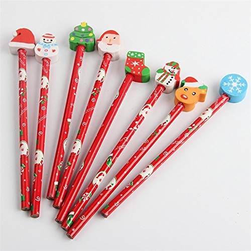Creative Cartoon Eraser Pencil Set - 30pcs Christmas School Supplies for Kids | Holiday Gifts & Classroom Use
