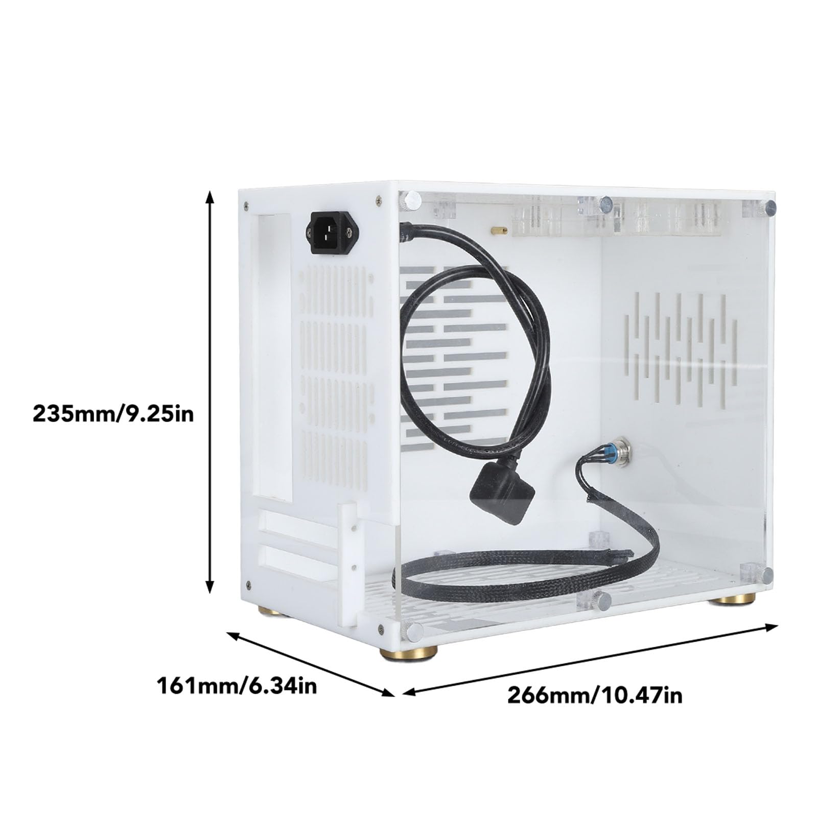 Mini ITX PC Case - 360° Open Acrylic Side Panel Transparent DIY Gaming Computer Chassis with Excellent Airflow | Compact Desktop Case for Home Office & Gaming Setup