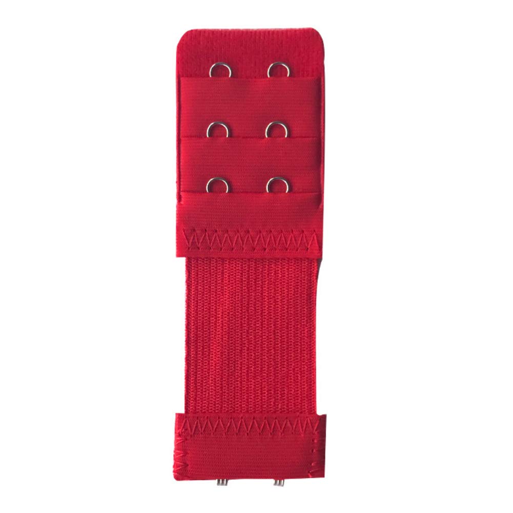 Adjustable Bra Extenders for Women - 3 Rows 2 Hooks Comfortable Band Extension Straps (Red) | Perfect for Tight Bras, Maternity Wear & Post-Surgery Comfort