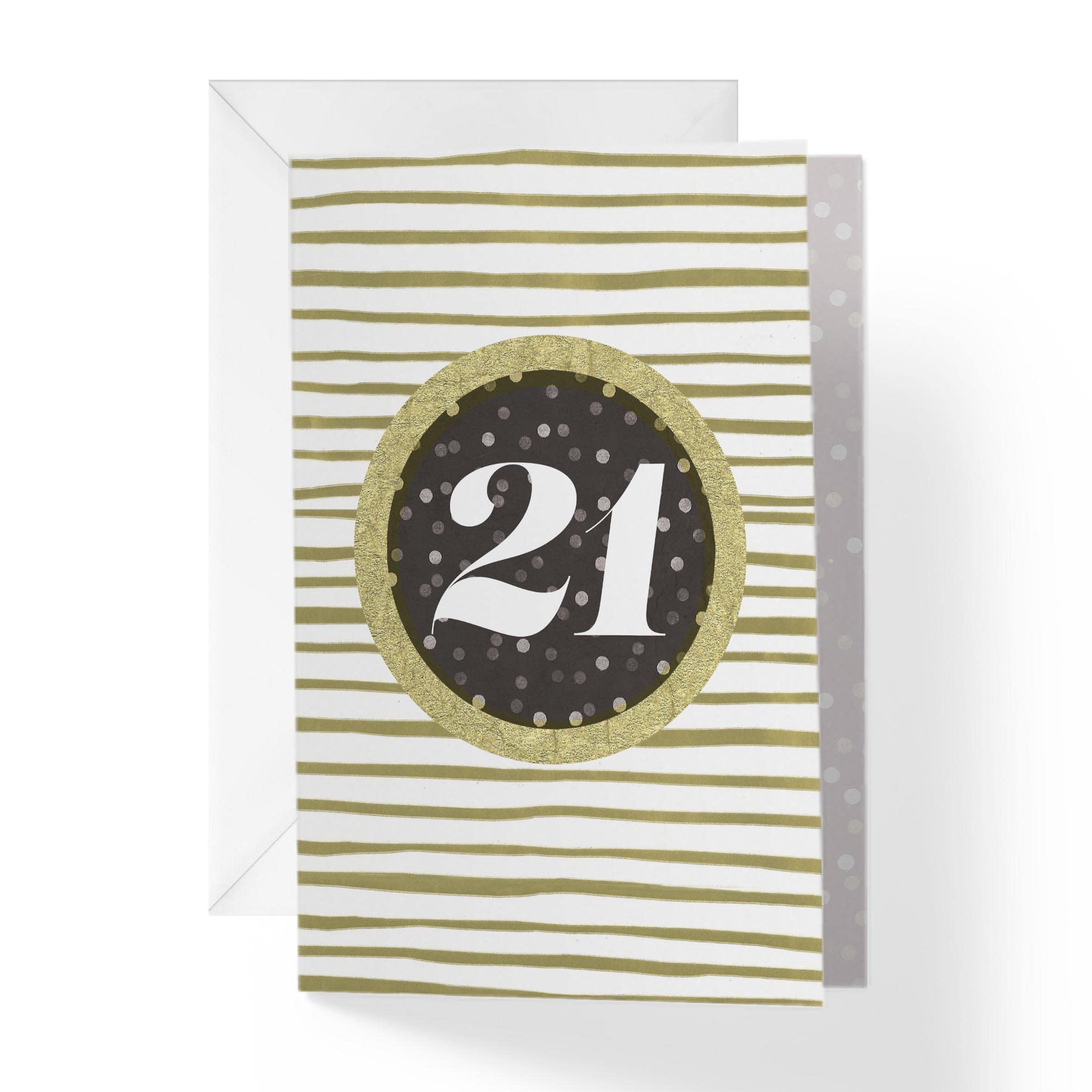 Happy 21st Birthday Card - Elegant 5x7.5 Inch Greeting Card with Envelope - Perfect for Milestone Birthday Celebrations, Parties & Special Gifts