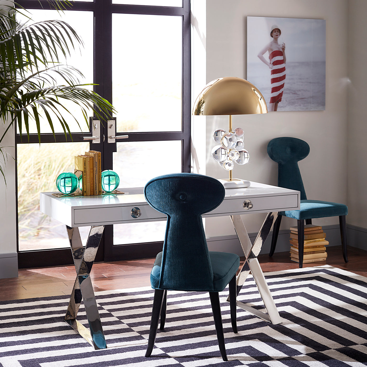 Modern Channing Desk - Stylish Home Office Writing Desk with Storage | Perfect for Small Spaces, Dorm Rooms & Workspaces