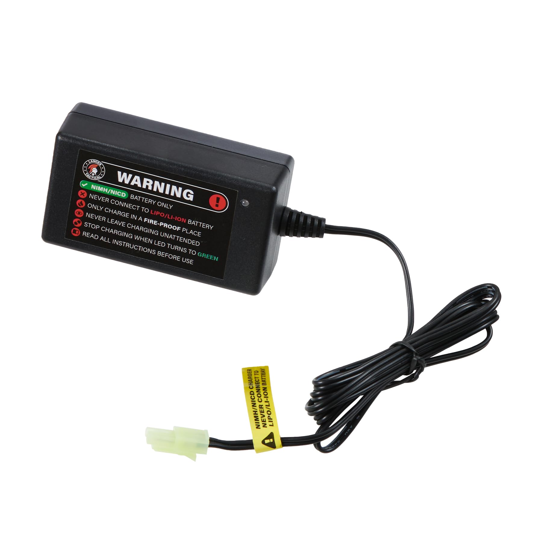 Lancer Tactical 9.6V 1600mAh NiMH Airsoft Battery Pack with Smart Charger - Tamiya Connector Nunchuck for 8.4V-9.6V AEG Batteries | Perfect for Airsoft Skirmishes, MilSim Games & Outdoor Shooting Practice