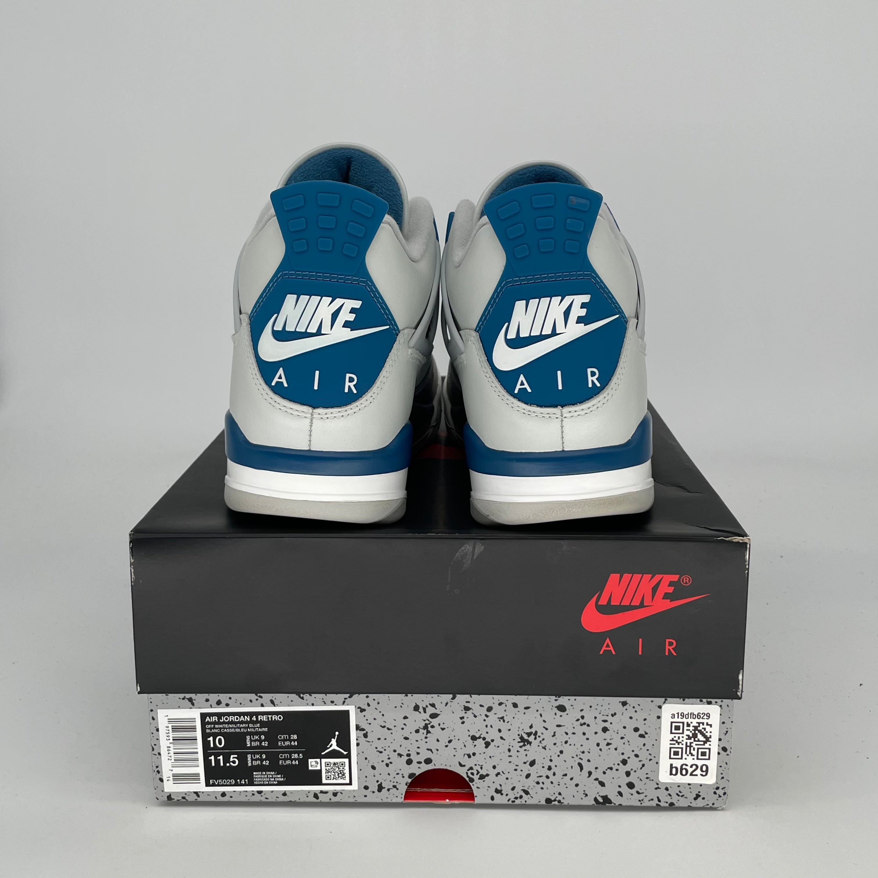 Original Air Jordan 4 Retro 'Military Blue' Men's Basketball Shoes - Size 10 & Women's Size 11.5 (FV5029-141) - Perfect for Streetwear & Sneaker Collectors