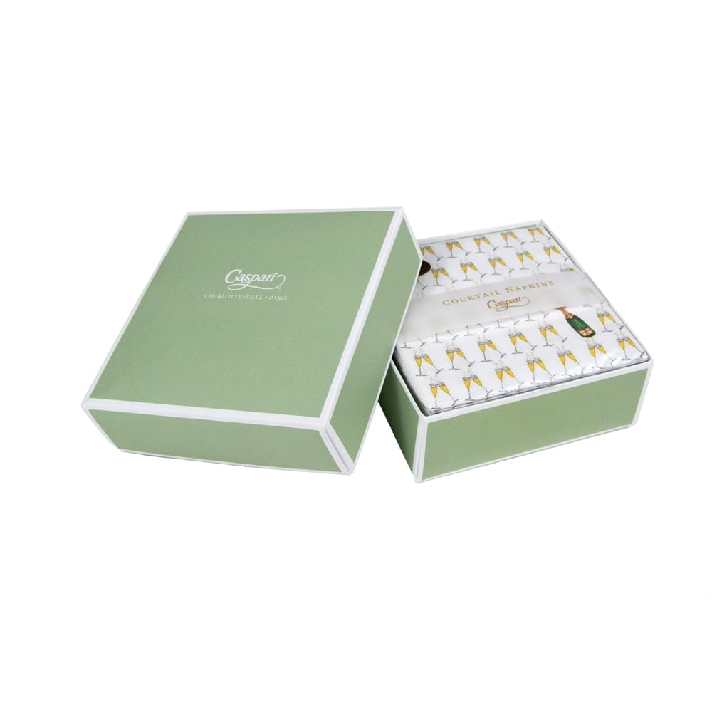 Premium Caspari Bubbly Boxed Paper Cocktail Napkins - 80 Count, Elegant Party Supplies for Weddings, Bridal Showers & Special Events
