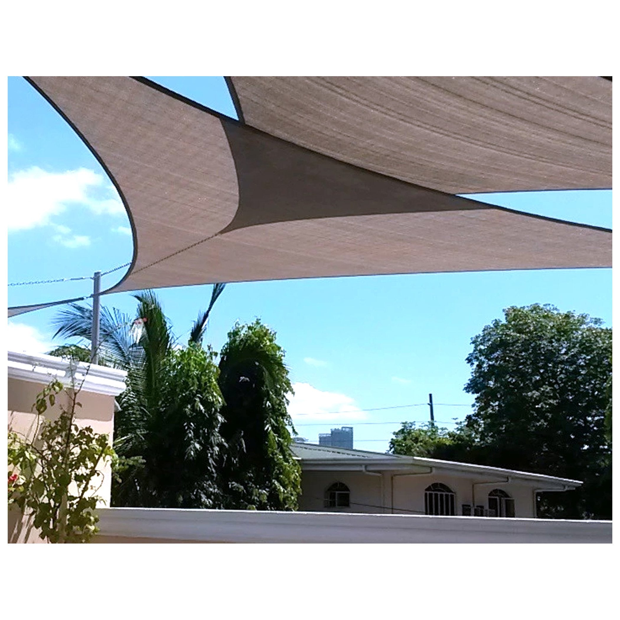 Al Fresco Right Triangle Sail Shade 3.6 x 3.6 x 5.0 Meters - UV Protection Outdoor Canopy for Patio, Garden, and Poolside Shade