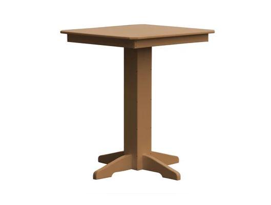 A & L Furniture Square Bar Table with FREE 2 Umbrella Holes - Outdoor Patio Dining & Backyard Entertaining