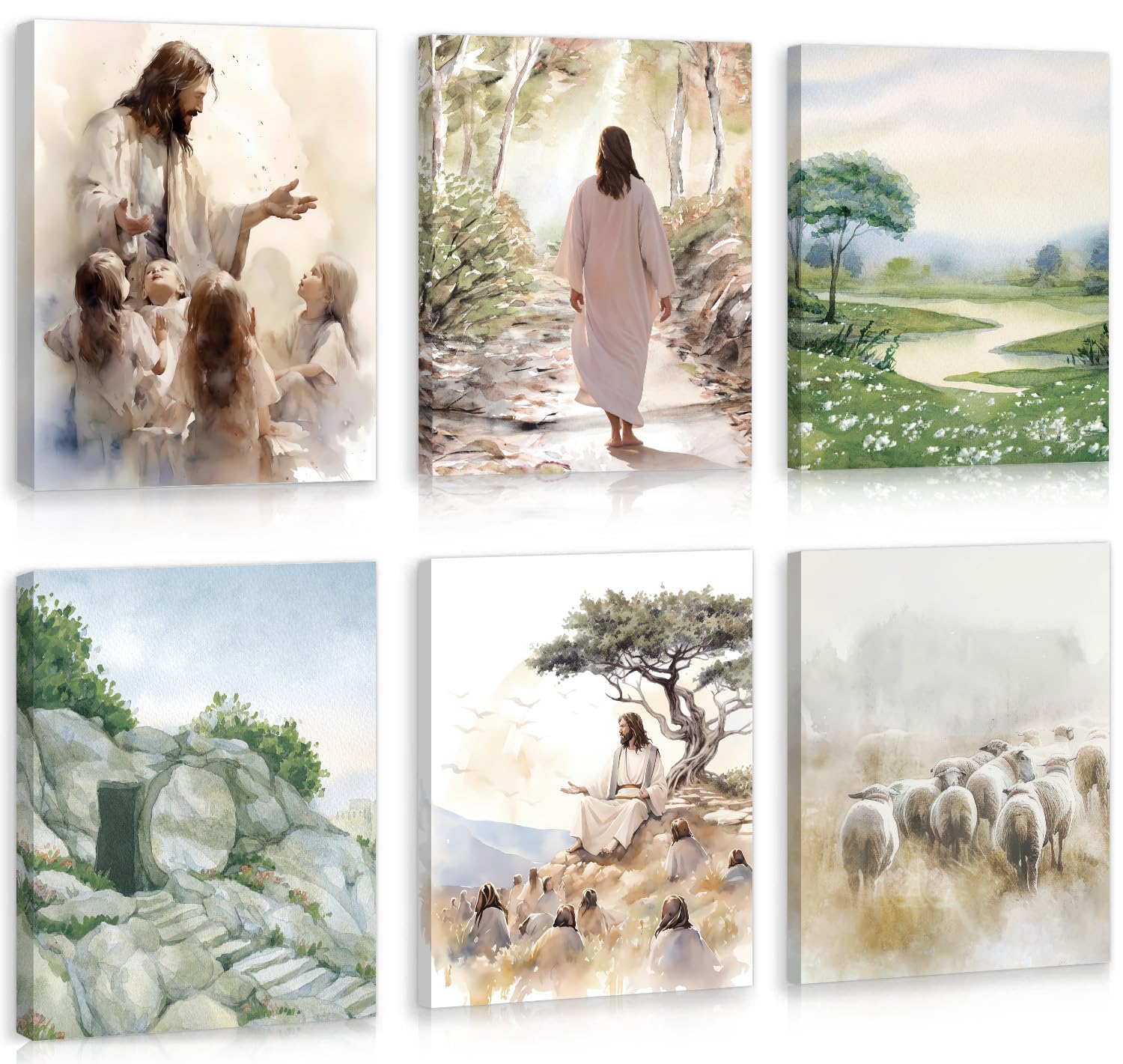 KAIRNE Jesus Pictures Christian Canvas Wall Art - Bible Verse Decor, Religious Scripture Poster, Catholic Art Print for Easter, Empty Tomb Wall Decor - Perfect for Office, Prayer Room & Home Worship Spaces