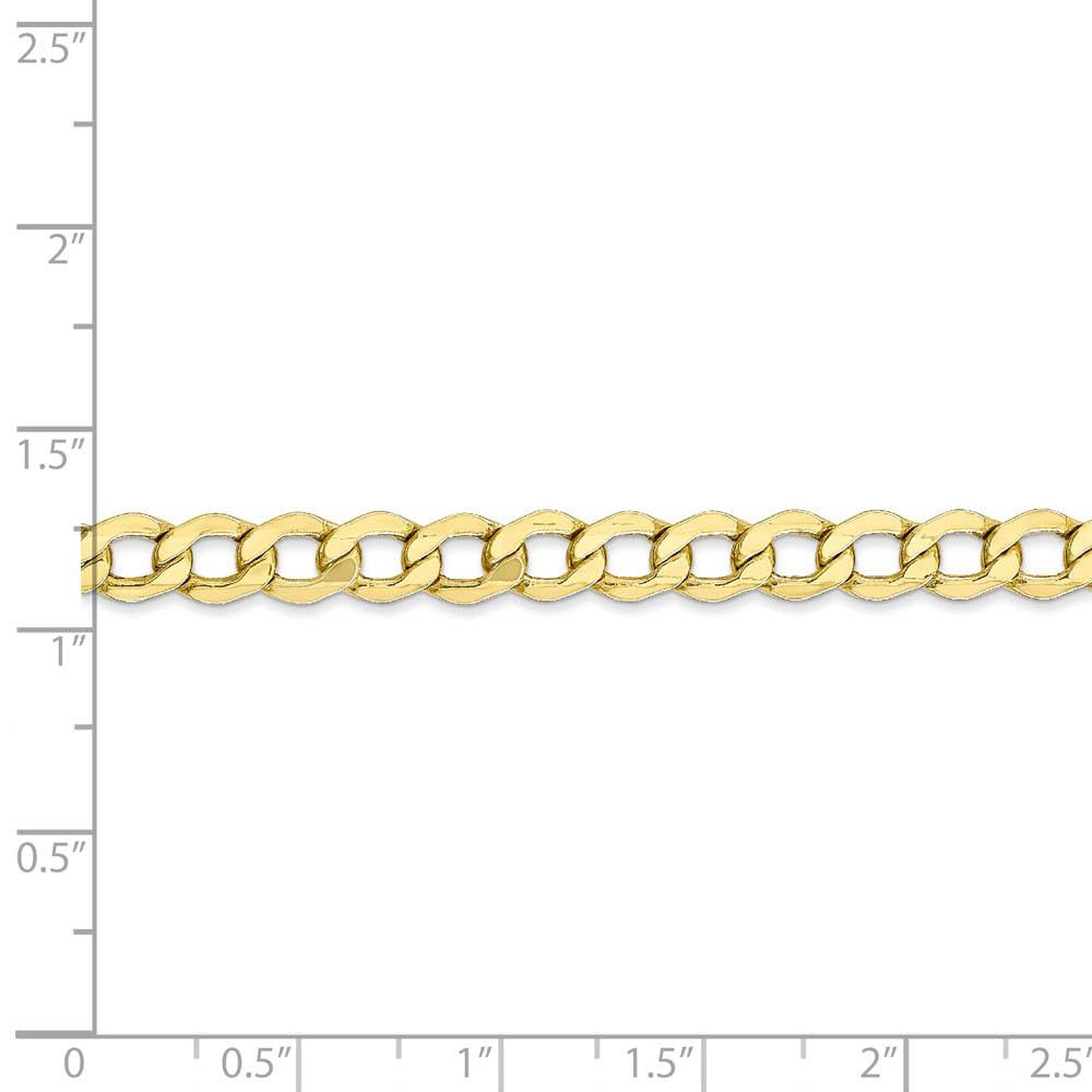 The Black Bow 5.25mm 10k Yellow Gold Hollow Curb Link Chain Necklace - Perfect for Layering, Gifting, and Everyday Elegance