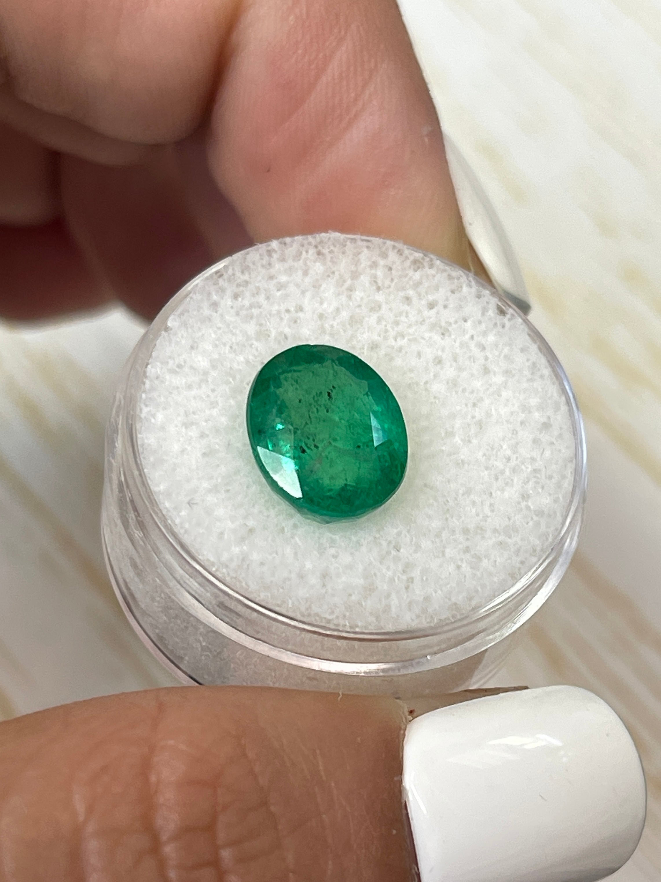 4.80 Carat 12x9.5mm Natural Zambian Emerald Oval Cut Loose Gemstone for Jewelry Making - Engagement Rings, Necklaces & Earrings