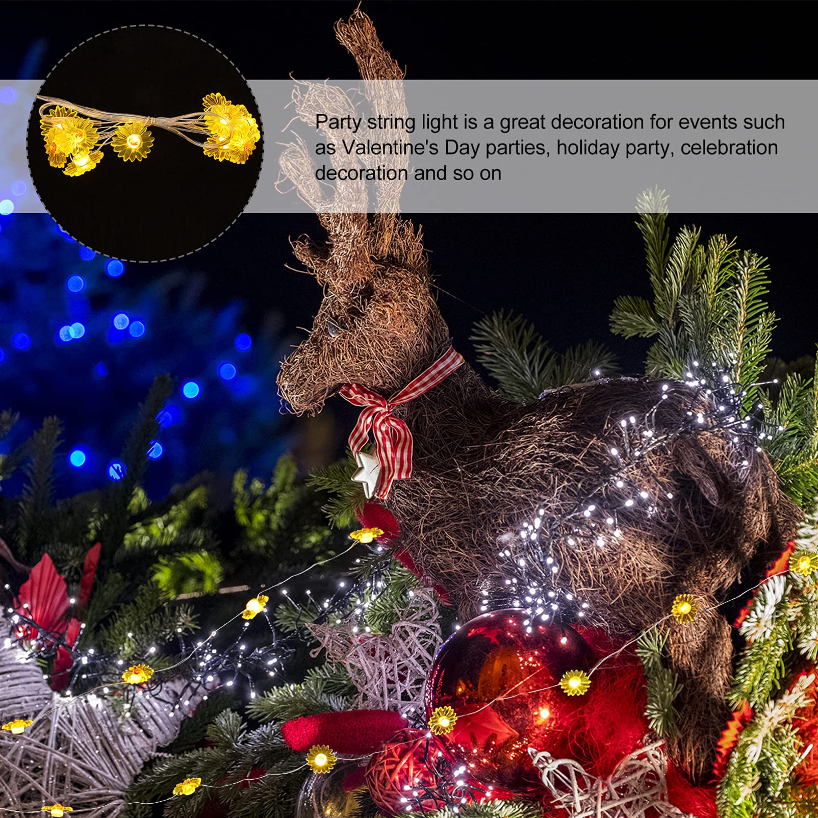 Fairy String Lights - Decorative LED Lights for Bedroom, Wedding, Party & Outdoor Decor - Waterproof & Dimmable Fairy Lights for Home, Garden, Patio, and Christmas Tree Decoration