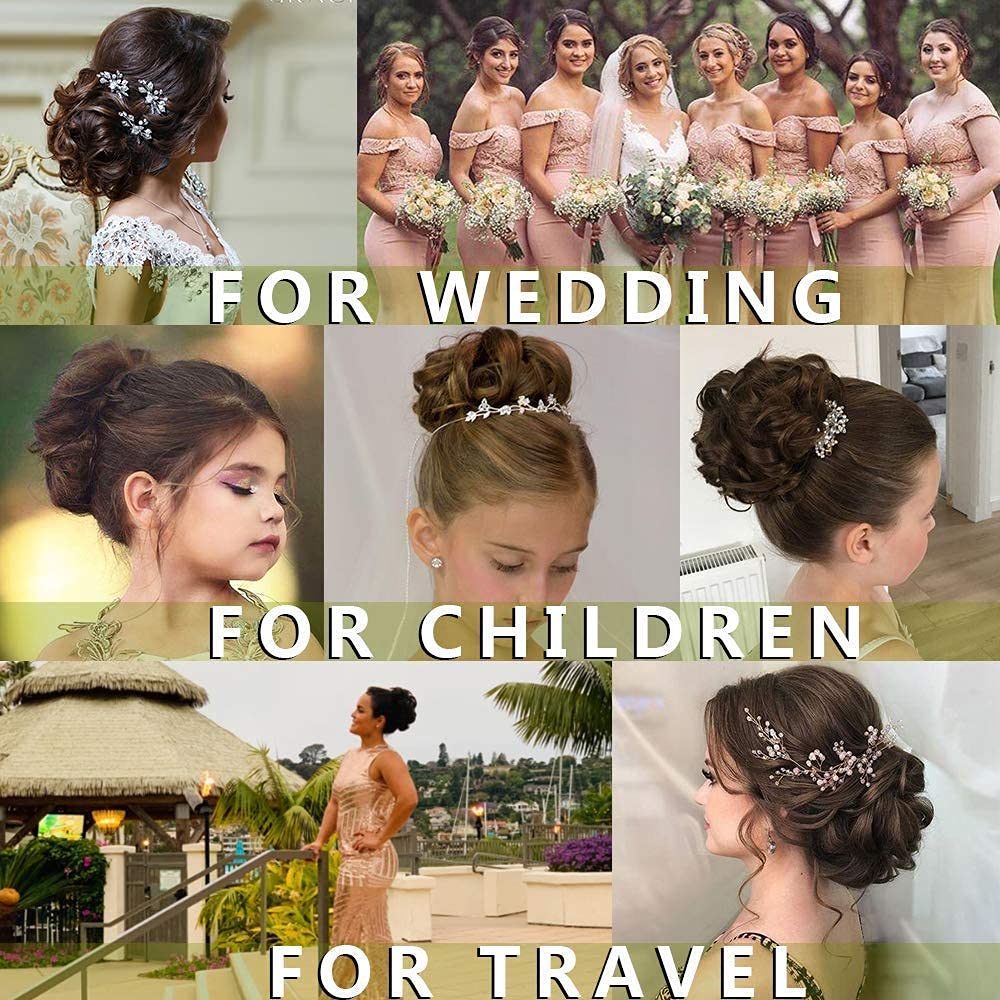 MoonEyes Hair Bun Extension Band - Synthetic Hairpiece for Women & Girls - Brown Curly Wavy Hair - Perfect for Updos, Ponytails & Special Occasions