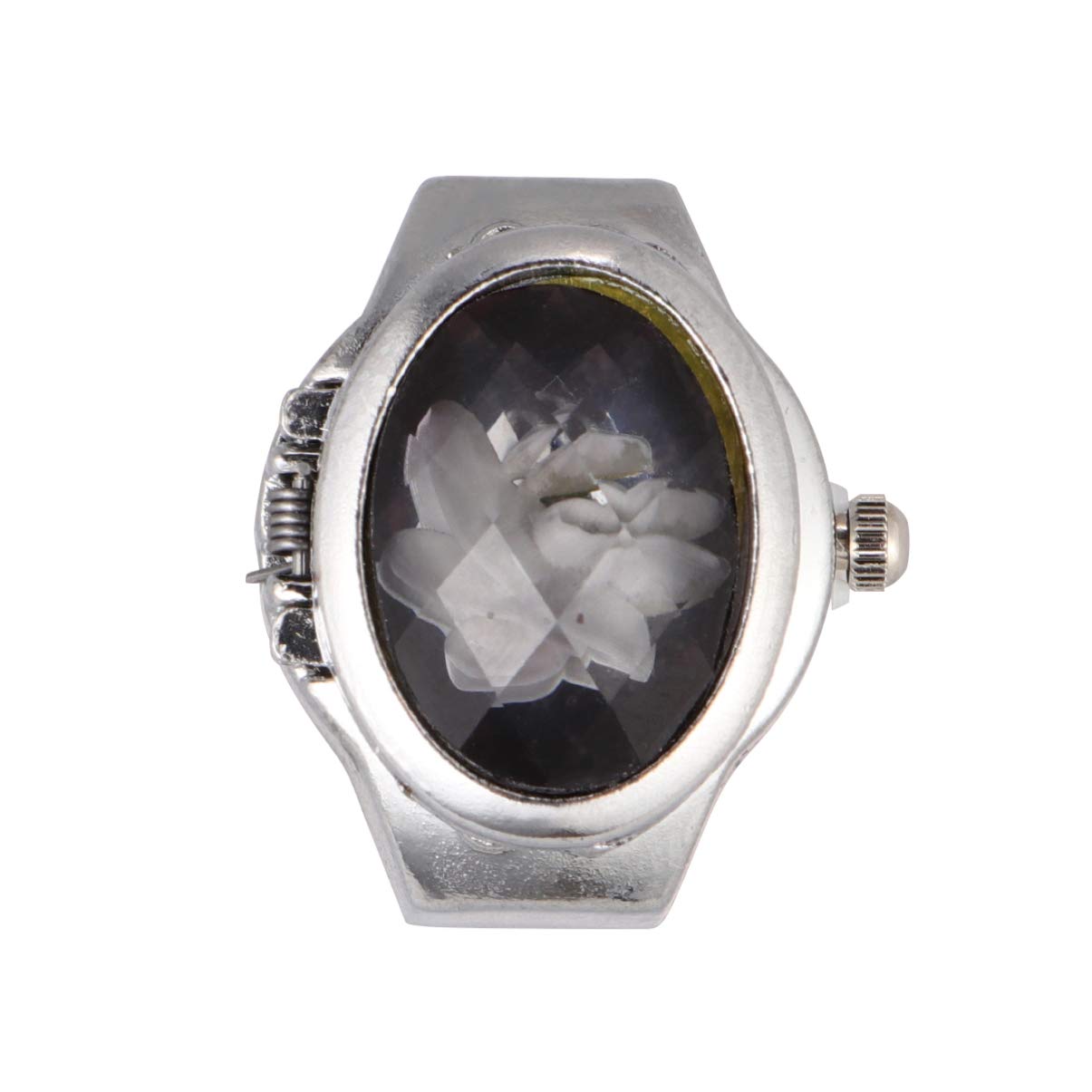 NICERIO Unisex Finger Ring Watch - Stylish Oval Petal Flip Quartz Analog Watch for Men & Women | Perfect for Parties, Weddings, and Fashion Accessories