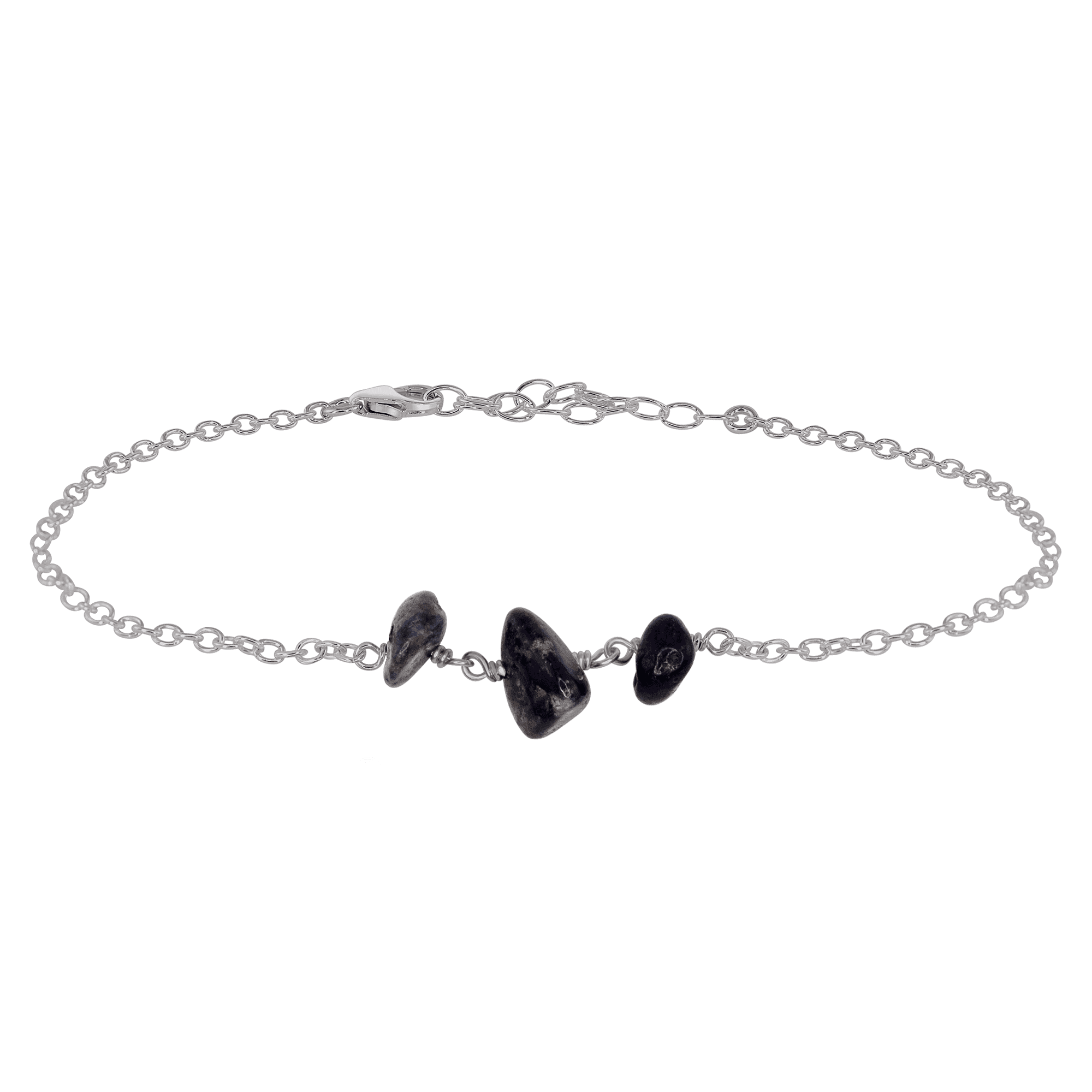 Elegant Sapphire Beaded Chain Anklet - Adjustable Sterling Silver Ankle Bracelet for Women | Perfect for Beach, Summer & Boho Fashion