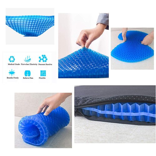 Gel Sitter Seat Cushion - Premium Comfort Gel Seat Pad for Office Chairs, Car Seats & Home - Orthopedic Support for Back Pain Relief & Pressure Point Relief - Ideal for Long Sitting, Driving & Work