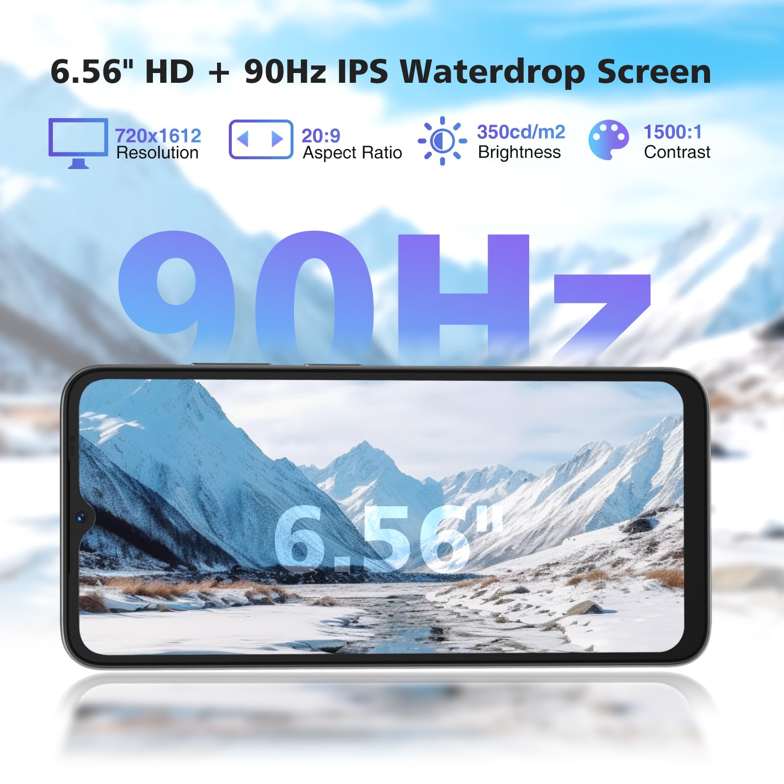 DOOGEE N55 Unlocked Smartphone (2025) - 9GB RAM, 128GB ROM (Expandable to 1TB), 6.56