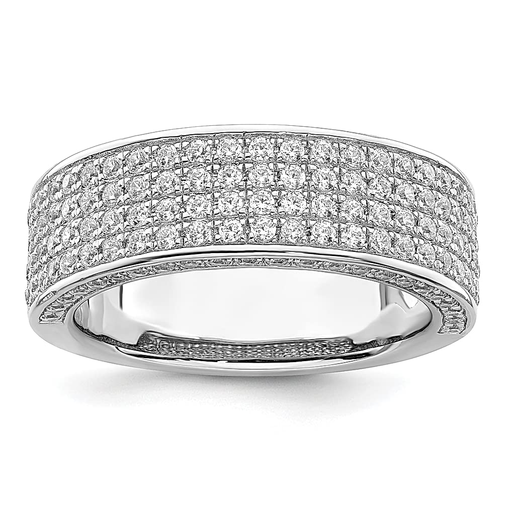 Brilliant Embers 925 Sterling Silver 142 Stone Micro Pavé Cubic Zirconia CZ Band Ring - Elegant Wedding & Engagement Jewelry for Women, Perfect Anniversary Gift for Her - Ideal for Bridal, Date Night & Special Occasions