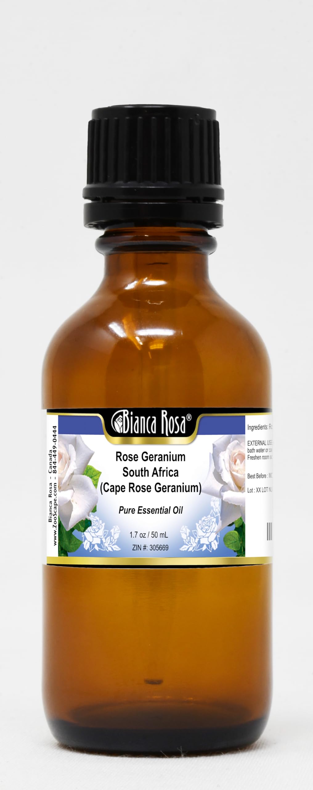 Pure Rose Geranium Essential Oil from South Africa - 1.70 oz (50ml) Natural Aromatherapy Oil for Relaxation & Skincare | ZIN: 305669 | Perfect for Diffusers, Massage & DIY Beauty Products