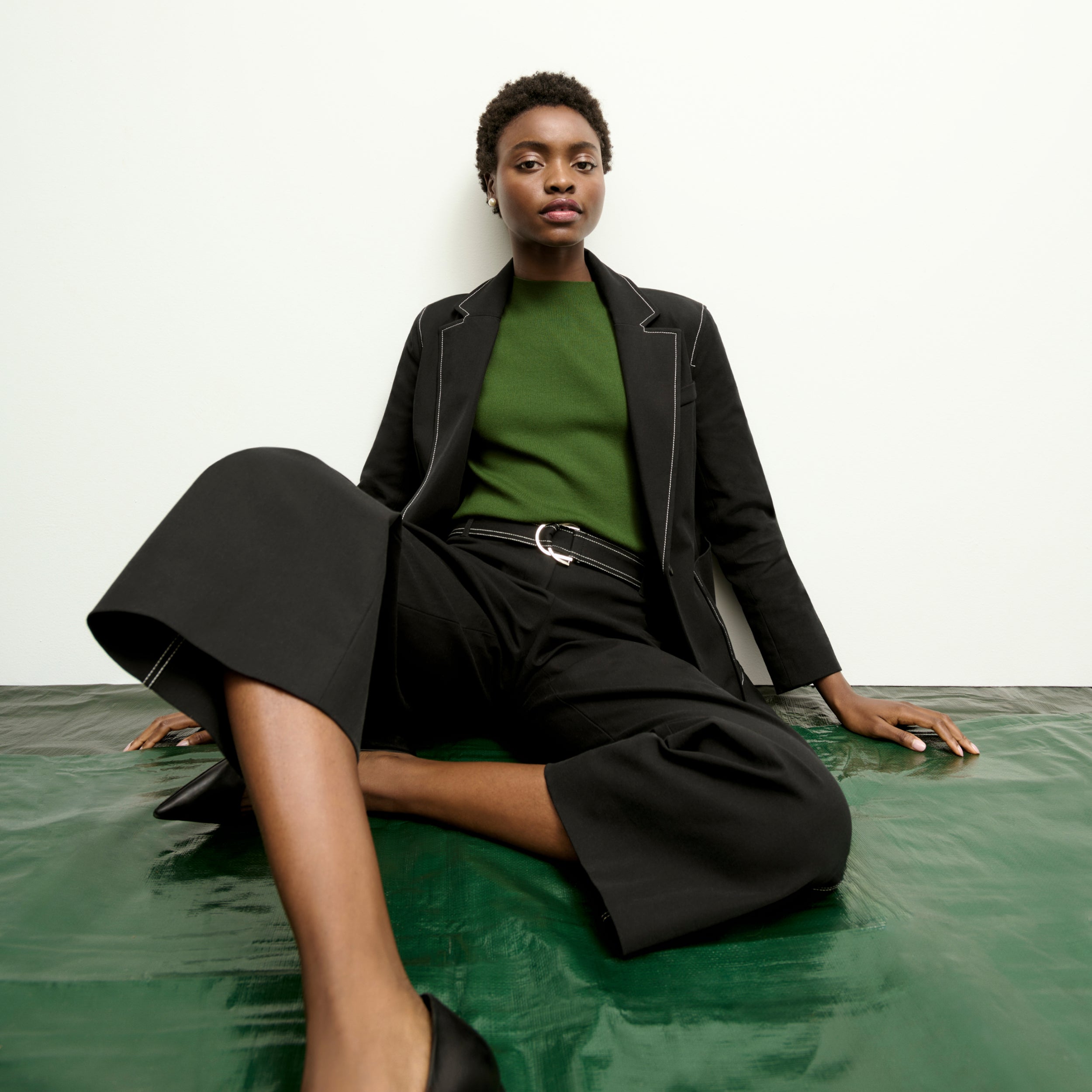 Grenville Jacket - Eco-Friendly Contrast Stitch Denim Alternative in Black | Stylish Outerwear for Casual & Outdoor Activities