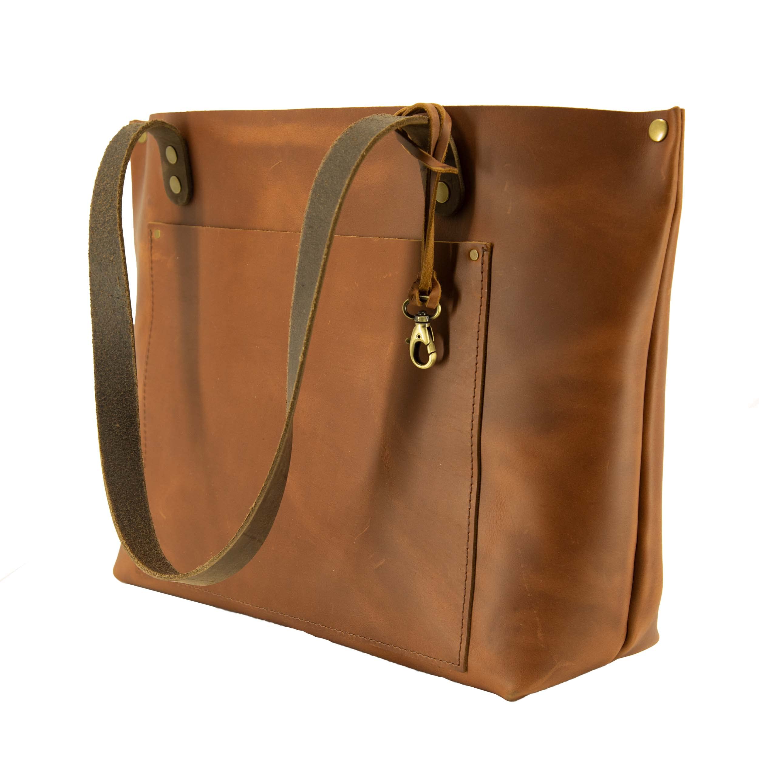 ENVOY Large Leather Bucket Tote Bag for Women - Stylish Shoulder Handbag & Work Purse with Laptop & Book Storage - Perfect for Office, Travel & Daily Commute