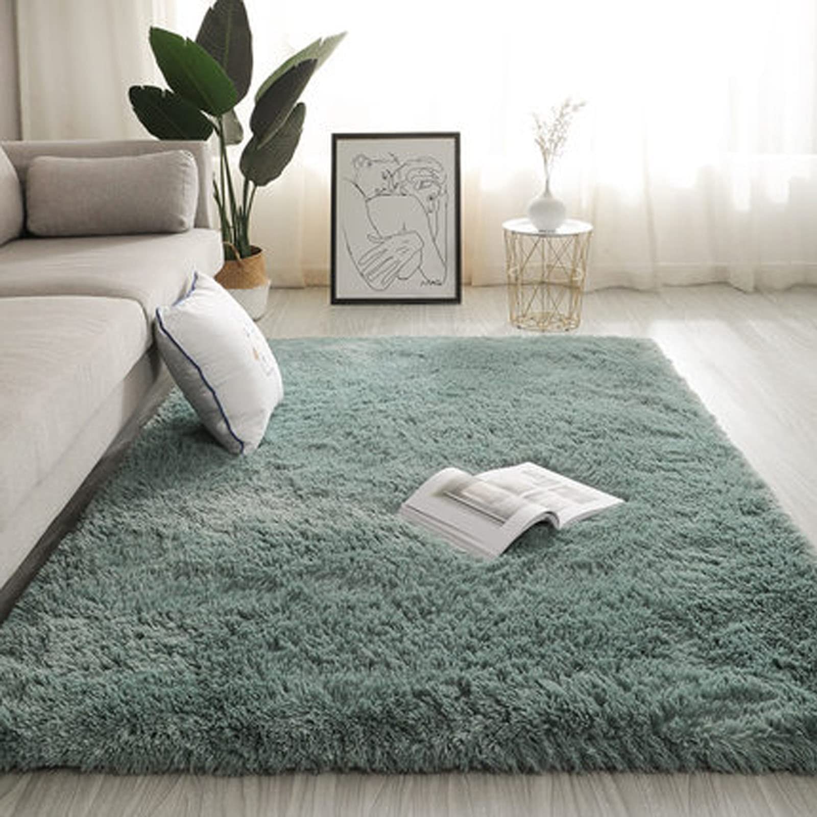 Fluffy Shaggy Area Rug - Soft Non-Slip Washable Faux Fur Carpet for Kids Room, Nursery, Bedroom & Living Room - Perfect for Cozy Home Decor, Play Areas and Floor Protection